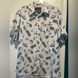 DIXXON  SANCHOS TACOS White and Black Graphic Men's Shirt